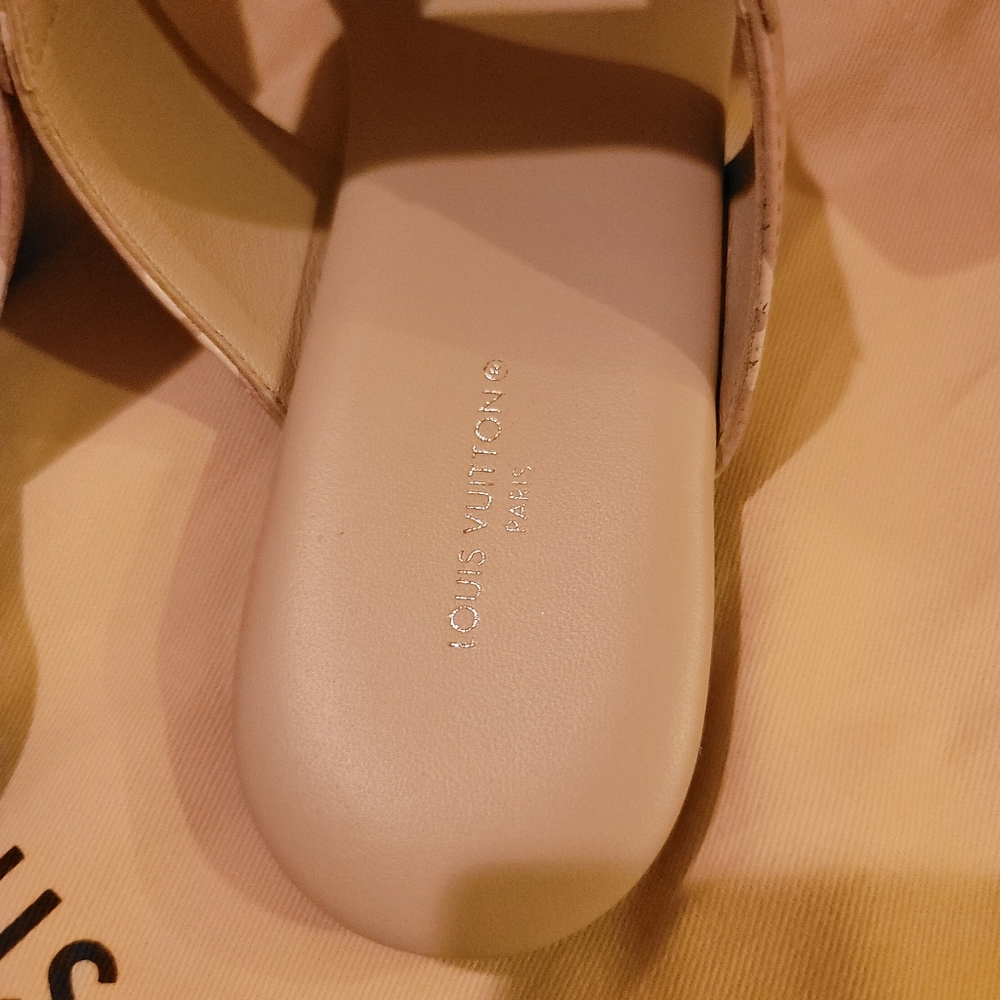 Louis Vuitton Sandal Cream Giant Flower Monogram Color Leather 39.5=9.5 New Tags - Picture 14 of 14